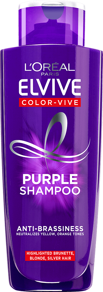 Foto del frente del envase del shampoo Elvive Violeta Cuidado del cabello Oap con texto